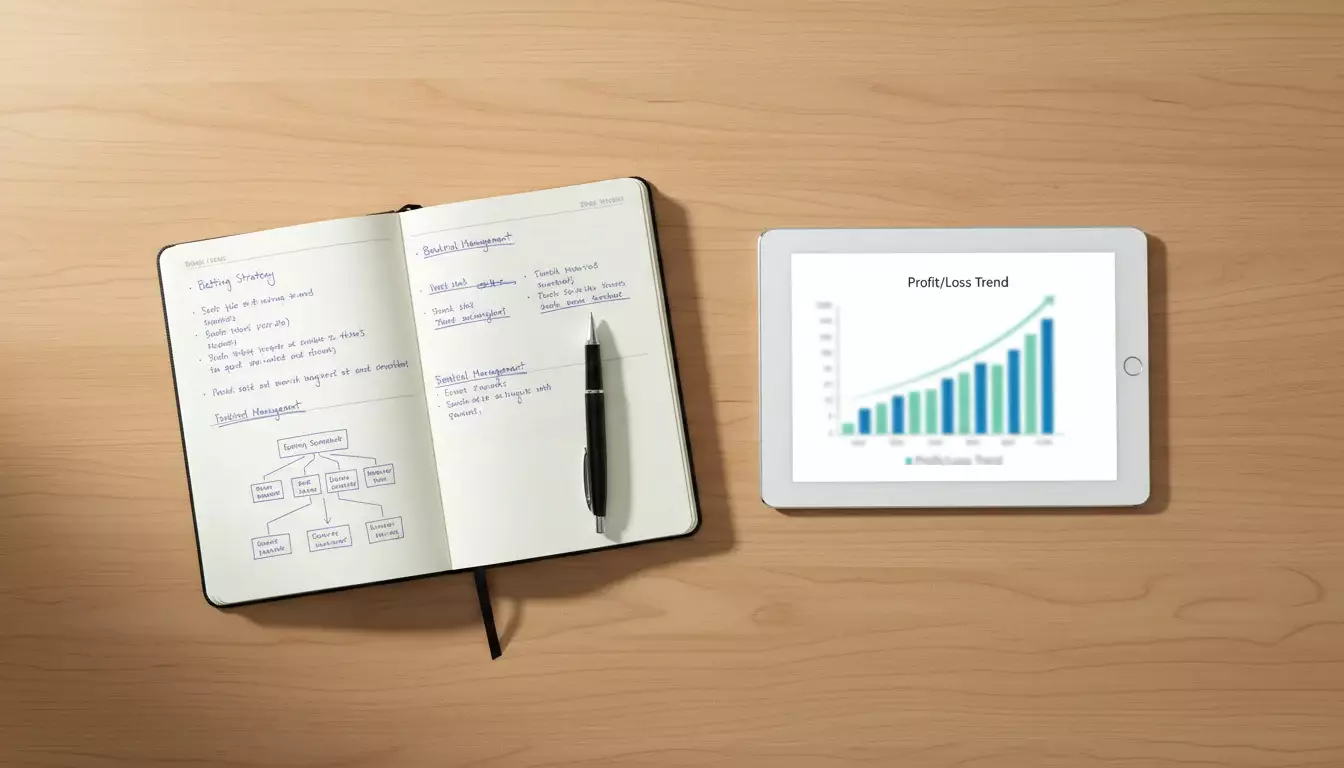 Mesa com plano de apostas organizado mostrando diferentes estratégias