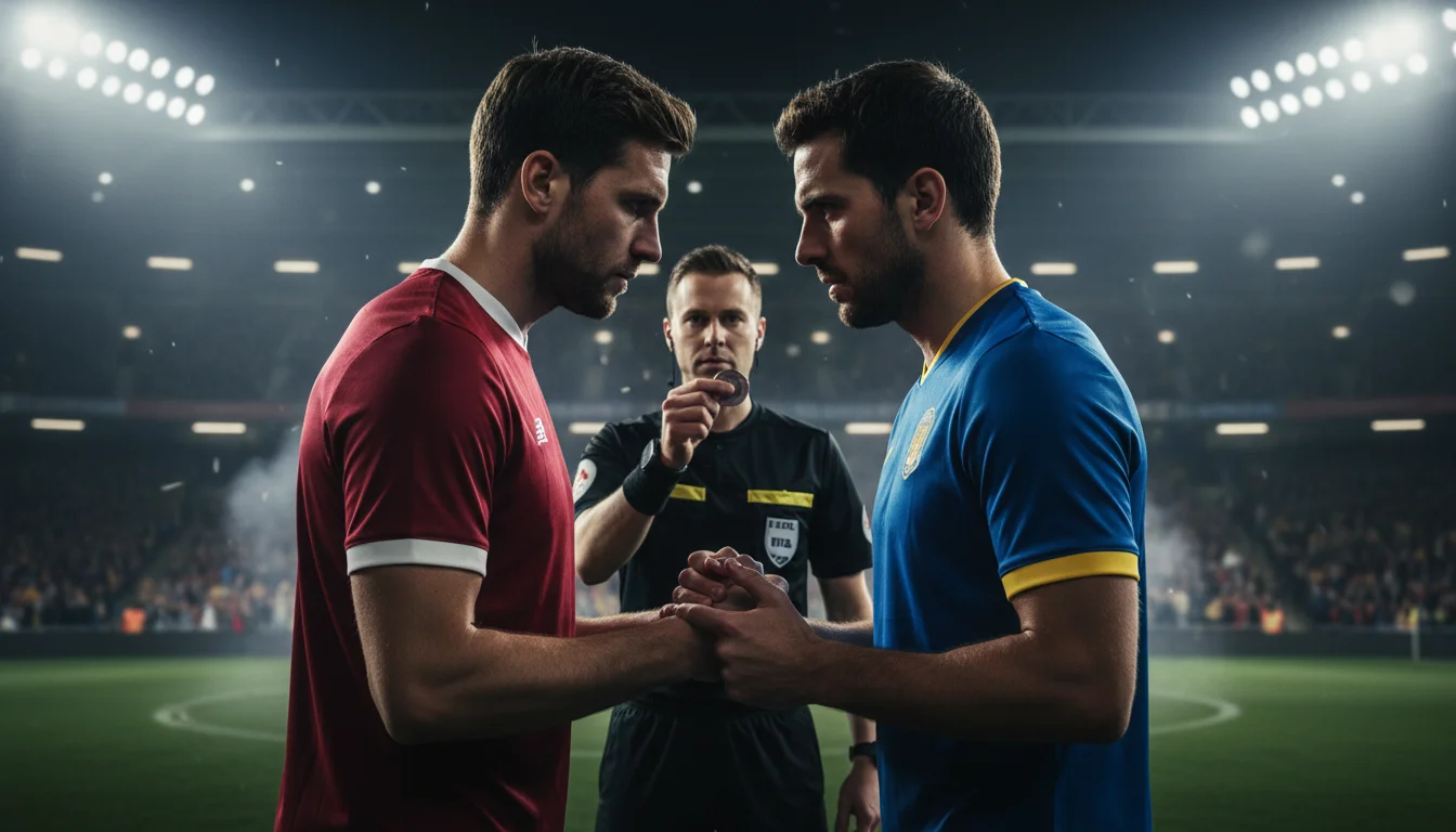 Dois capitães de equipas rivais frente a frente antes do jogo